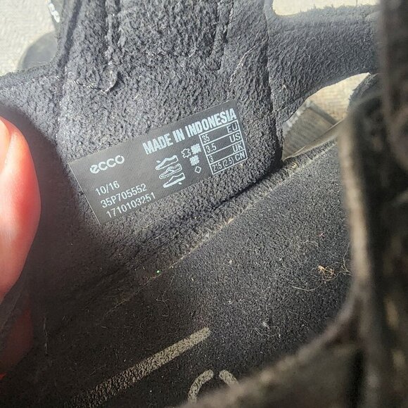ECCO Sandals Genuine Leather Adjustable Comfortable Black Big Kids 3.5 US - Picture 11 of 11
